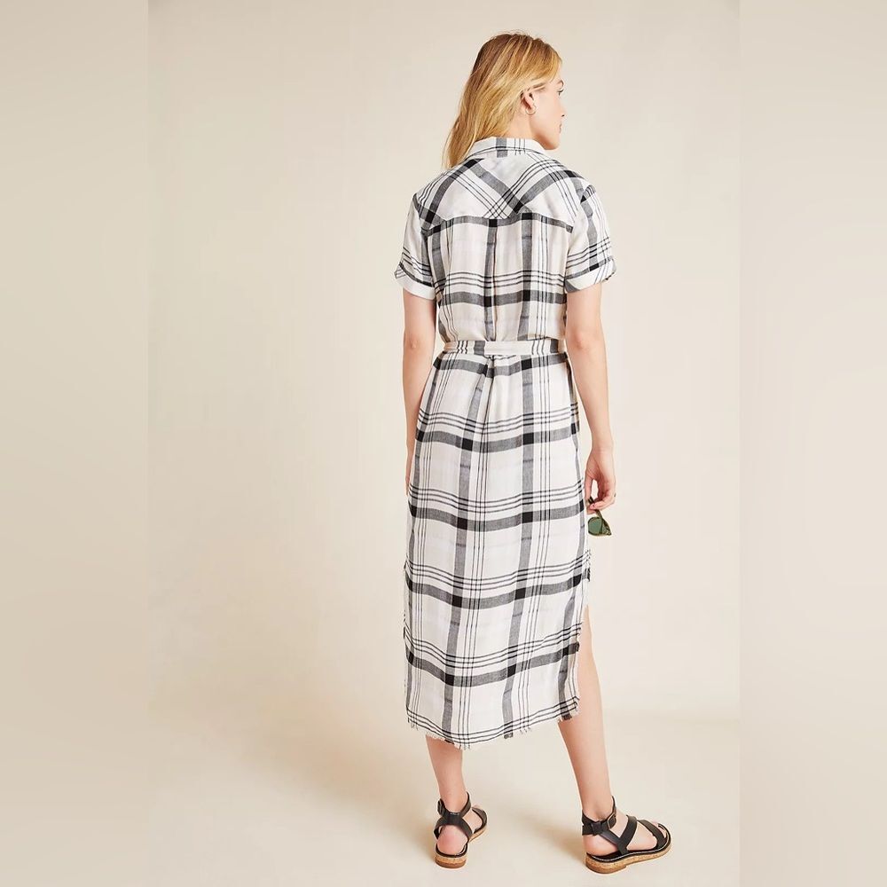 Anthropologie Cloth & Stone Hannah Midi Shirtdress in Black and White XS NWT - Picture 13 of 15